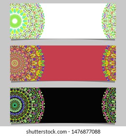 Geometrical flower mandala banner template set - colorful vector graphics