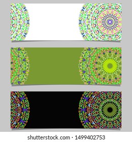 Geometrical flower mandala banner template set - colorful abstract vector graphic designs