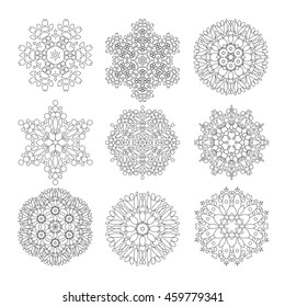 geometrical flower mehendi mandala