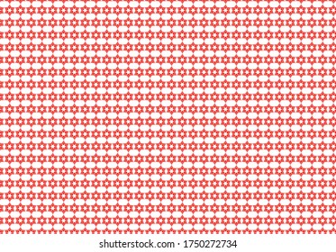 Geometrical flower pattern in rich red colour