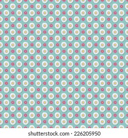 Geometrical Flower Wallpaper Background Pattern - All colors grouped together, so can easily be changed - Vector EPS 10