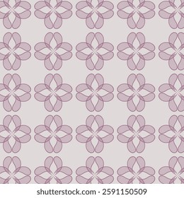 Geometrical Flowers seamless vector pattern