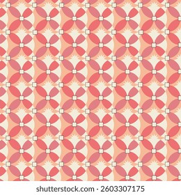 Geometrical flowers seamless vector pattern