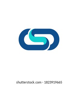 geometrical fluid letter s logo in a capsule shape