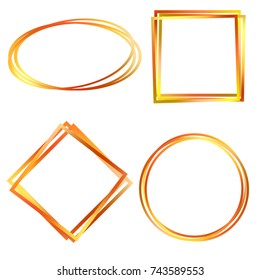Geometrical frame shapes orange. Vector illustration.