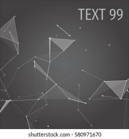 Geometrical futuristic abstract grey background with text. Vector illustration