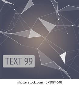 Geometrical futuristic abstract purple background with text. Vector illustration