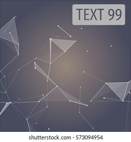 Geometrical futuristic abstract purple background with text. Vector illustration