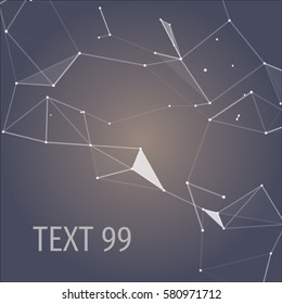 Geometrical futuristic abstract purple background with text. Vector illustration