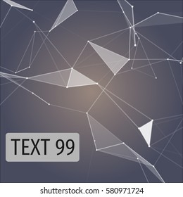 Geometrical futuristic abstract purple background with text. Vector illustration