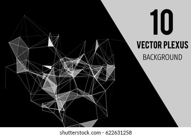 Geometrical futuristic technology and science abstract color background with text. Vector illustration. Business presentation concept 