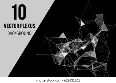 Geometrical futuristic technology and science abstract color background with text. Vector illustration. Business presentation concept 