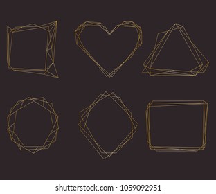 Geometrical gold frame  with place for your text. Can be used for Greeting Cards, Posters, Banners, Save tha Date cards.