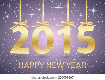 Geometrical gold New Year 2015. Vector illustration