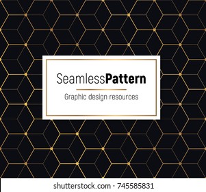 Geometrical golden seamless pattern. Minimal pattern design combined with flashy gold gradient.