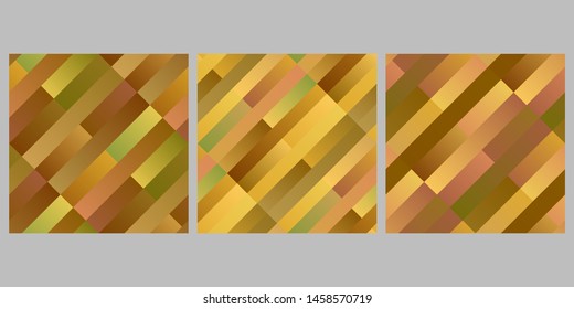 Geometrical gradient seamless stripe pattern background set - abstract vector graphic designs with diagonal stripes