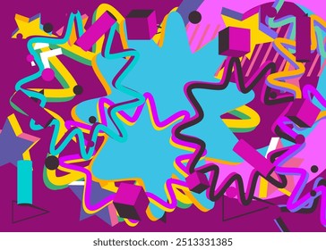 Fondo de tema retro gráfico geométrico, cubierta. Diseño de póster de Elementos geométricos mínimos. Plantilla de Formas abstractas de Antiguas para el Anuncio de carteles.