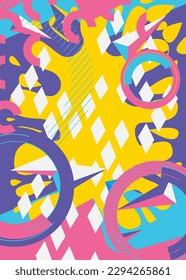 Geometrical graphic shapes template. Vintage abstract geometric background for poster, book cover, Newsletter, Social Media backdrop.