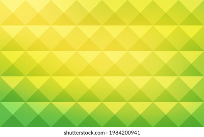 Patrón geométrico verde y amarillo sin soldadura. Fondo claro y sin solera con muchos cuadros 3d amarillo brillante. fondo abstracto geométrico vectorial con formas rhombus, verde claro, amarillo. EPS10 vectores