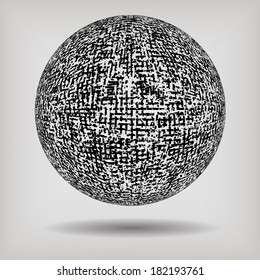 Geometrical grunge sphere. Vector illustration. 