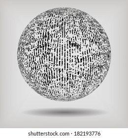 Geometrical grunge sphere. Vector illustration. 