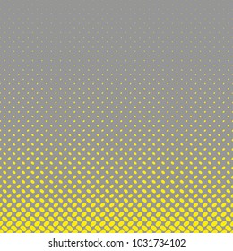 Geometrical halftone ellipse pattern background - vector graphic from yellow diagonal elliptical dots on grey background