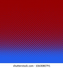 Geometrical halftone ellipse pattern background - vector graphic from blue diagonal elliptical dots on maroon background