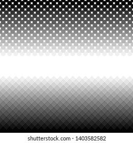 Geometrical halftone pattern background template - abstract vector graphic design from squares and dots