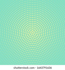 Geometrical halftone round square pattern background - abstract vector graphic design from squares