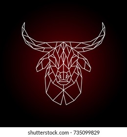 Geometrical head of a bull. Vector illustration.