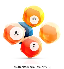 Geometrisches Hexagon mit einem Wasserelement. Vektorgrafik-Vorlagenhintergrund für das Layout, das Diagramm, die Zahlenoptionen oder den Webdesign-Banner