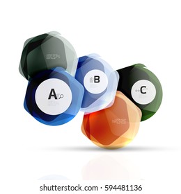 Geometrical hexagon aqua elements. Vector template background for print workflow layout, diagram, number options or web design banner