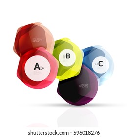 Geometrical hexagon aqua elements. Vector template background for print workflow layout, diagram, number options or web design banner