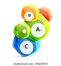 Geometrical hexagon aqua elements. Vector template background for print workflow layout, diagram, number options or web design banner