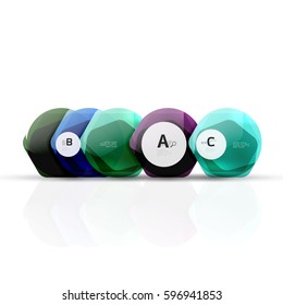 Geometrische hexagon-aqua-Elemente. Vektorgrafik-Vorlagenhintergrund für das Layout, das Diagramm, die Zahlenoptionen oder den Webdesign-Banner