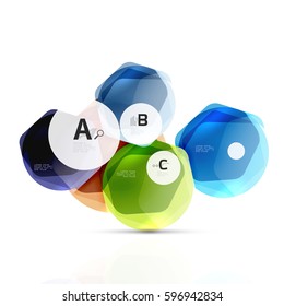Geometrical hexagon aqua elements. Vector template background for print workflow layout, diagram, number options or web design banner