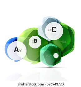 Geometrical hexagon aqua elements. Vector template background for print workflow layout, diagram, number options or web design banner