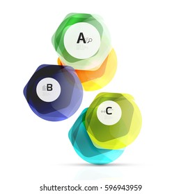 Geometrical hexagon aqua elements. Vector template background for print workflow layout, diagram, number options or web design banner