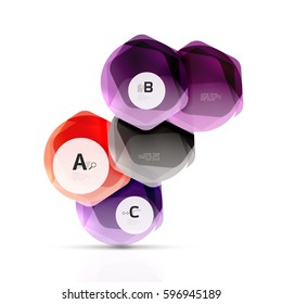 Geometrical hexagon aqua elements. Vector template background for print workflow layout, diagram, number options or web design banner