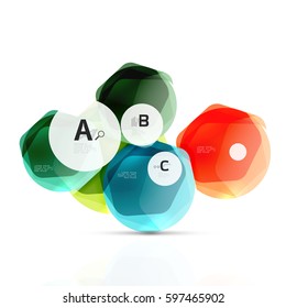 Geometrical hexagon aqua elements. Vector template background for print workflow layout, diagram, number options or web design banner