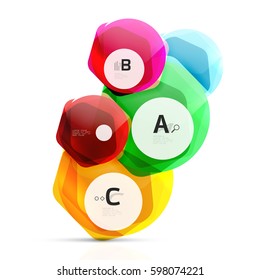 Geometrical hexagon aqua elements. Vector template background for print workflow layout, diagram, number options or web design banner