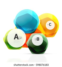 Geometrical hexagon aqua elements. Vector template background for print workflow layout, diagram, number options or web design banner