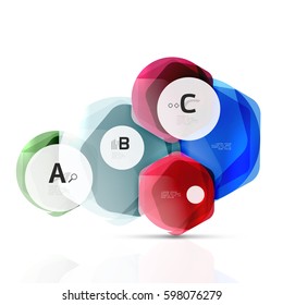 Geometrical hexagon aqua elements. Vector template background for print workflow layout, diagram, number options or web design banner