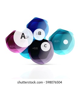 Geometrical hexagon aqua elements. Vector template background for print workflow layout, diagram, number options or web design banner