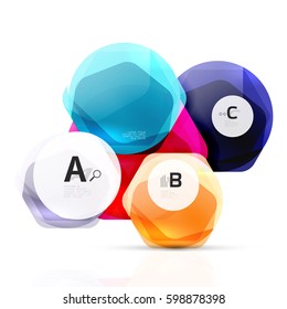 Geometrical hexagon aqua elements. Vector template background for print workflow layout, diagram, number options or web design banner