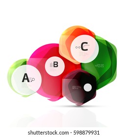 Geometrical hexagon aqua elements. Vector template background for print workflow layout, diagram, number options or web design banner