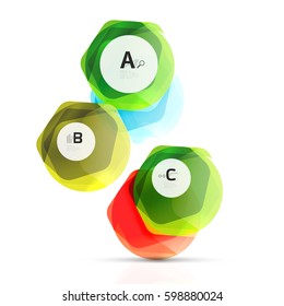 Geometrical hexagon aqua elements. Vector template background for print workflow layout, diagram, number options or web design banner