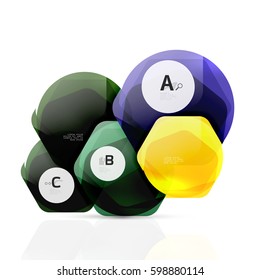 Geometrical hexagon aqua elements. Vector template background for print workflow layout, diagram, number options or web design banner