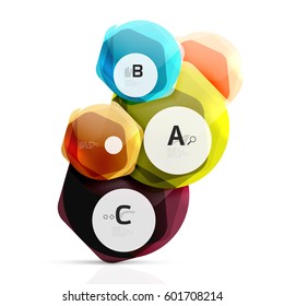 Geometrical hexagon aqua elements. Vector template background for print workflow layout, diagram, number options or web design banner