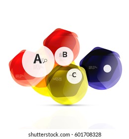 Geometrical hexagon aqua elements. Vector template background for print workflow layout, diagram, number options or web design banner